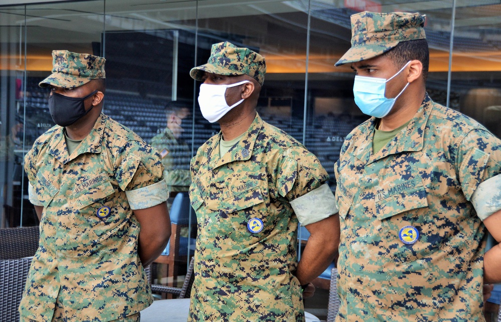 New York Naval Militia Commander visits Yankee Stadium Vaccination Site