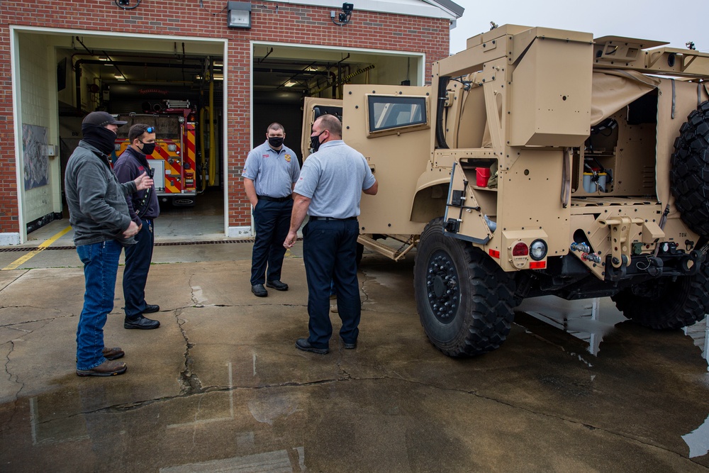 Camp Lejeune Fire and Emergency Services learn about the JLTV