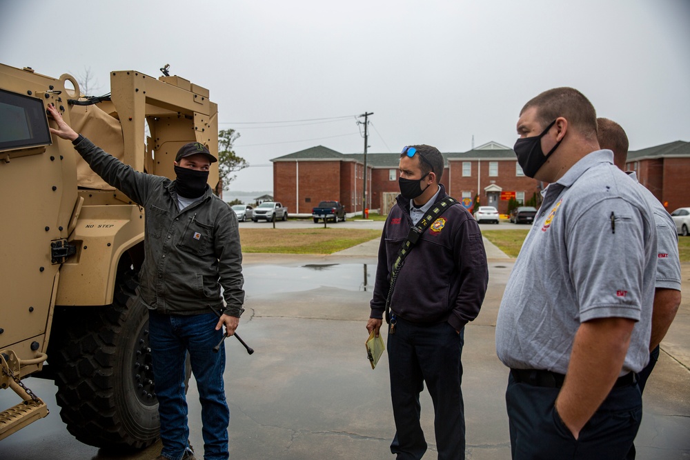 Camp Lejeune Fire and Emergency Services learn about the JLTV