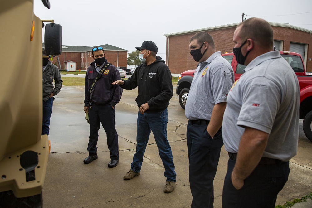 Camp Lejeune Fire and Emergency Services learn about the JLTV