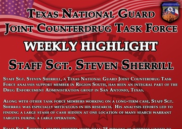 Texas Counterdrug Weekly Highlight Staff Sgt Sherrill