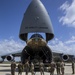 Marines, airmen load helicopters into Super Galaxy for deployment