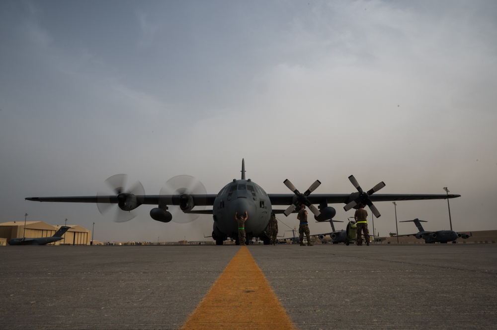 C-130s moving cargo all over CENTCOM