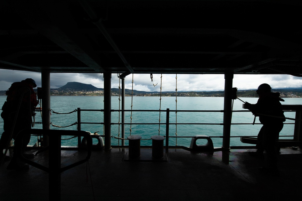 Monterey Anchors Out in Souda Bay