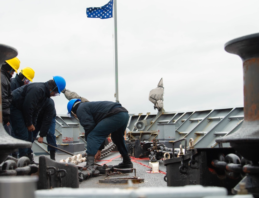 Monterey Anchors Out in Souda Bay