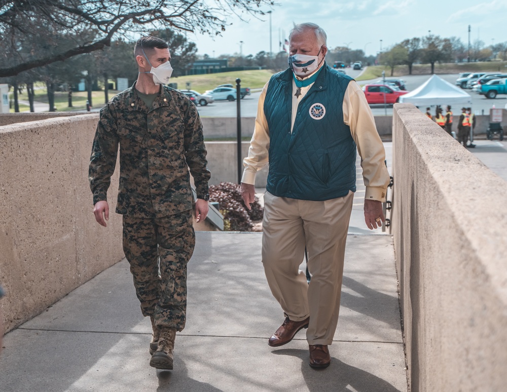 Medal of Honor Recipient Visits Arlington, Texas, Community Vaccination Center