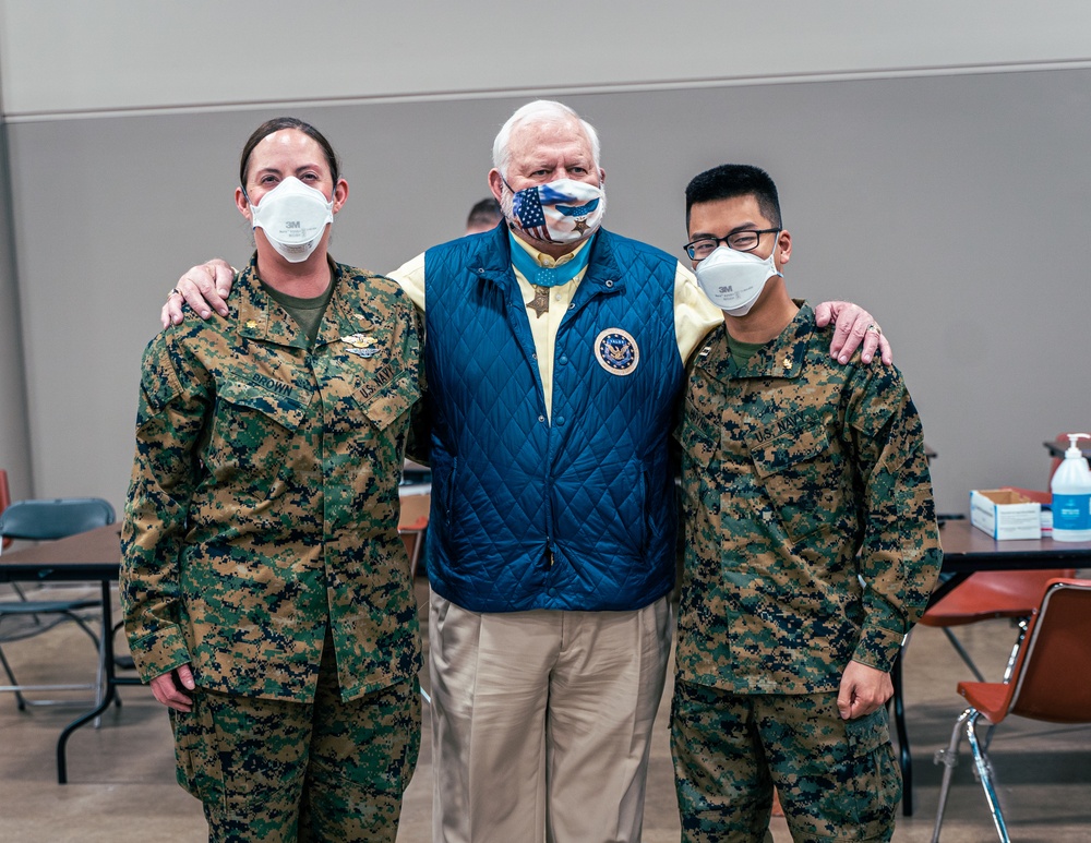 Medal of Honor Recipient Visits Arlington, Texas, Community Vaccination Center