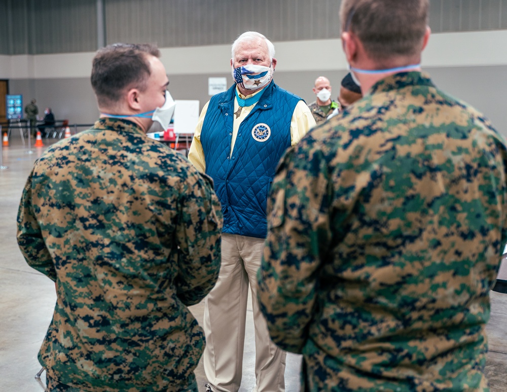 Medal of Honor Recipient Visits Arlington, Texas, Community Vaccination Center