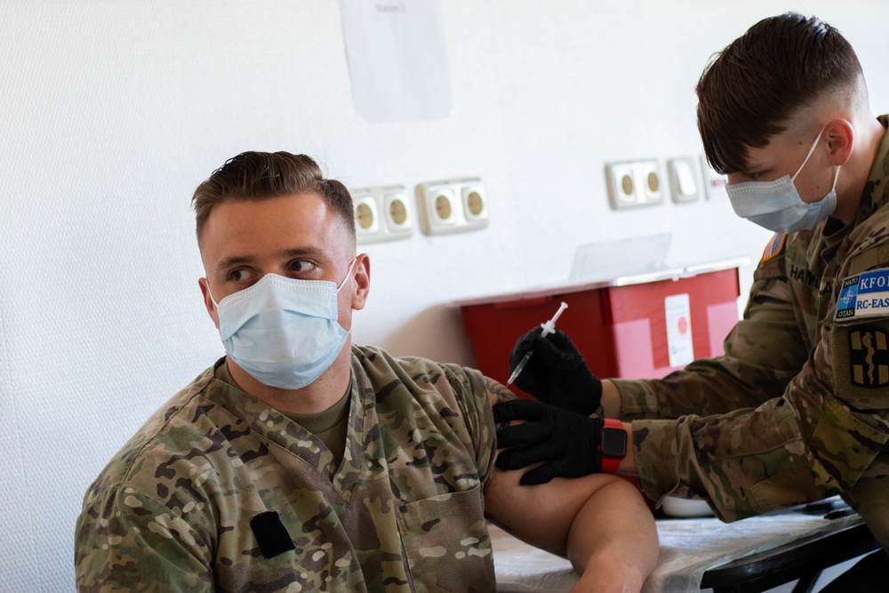 KFOR Soldiers administer COVID-19 vaccine