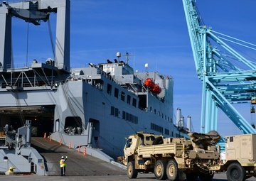 SDDC, Total Force team load first DEFENDER-Europe 21 equipment