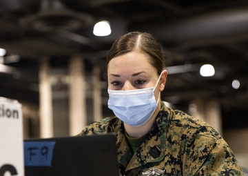 U.S. Marines and Sailors continue vaccination efforts at the Community Vaccination Center in Philadelphia