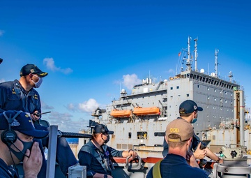 USS Barry conducts replenishment-at-sea with USNS Amelia Earhart