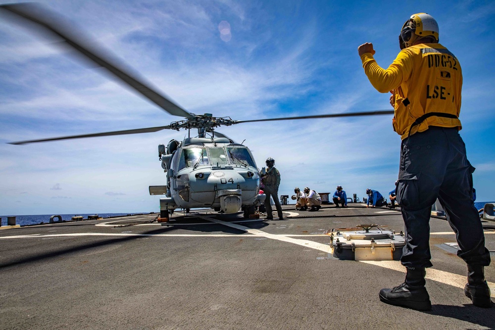 USS Barry conducts flight operations with Helicopter Sea Combat Squadron 25