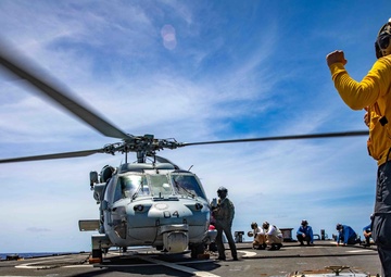 USS Barry conducts flight operations with Helicopter Sea Combat Squadron 25