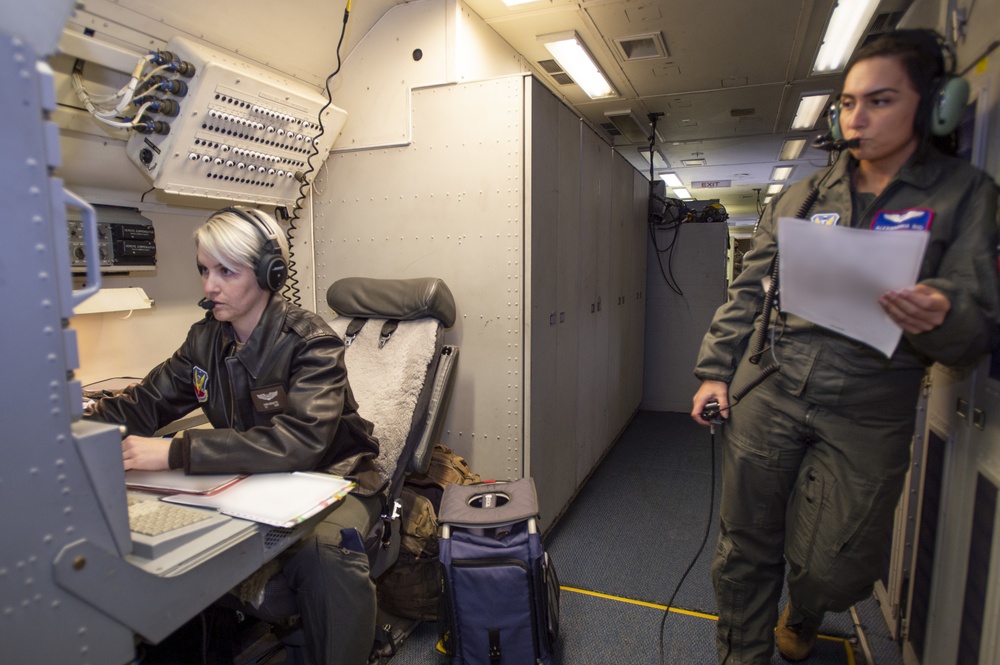 First all-female JSTARS flight crew honors women’s history month with flight