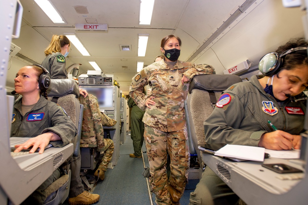 First all-female JSTARS flight crew honors women’s history month with flight