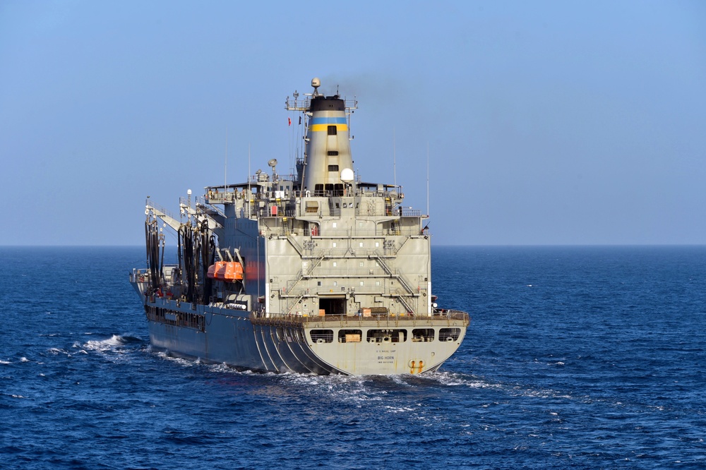 USS PHILIPPINE SEA CONDUCTS RAS WITH USNS BIG HORN/DEPLOYMENT