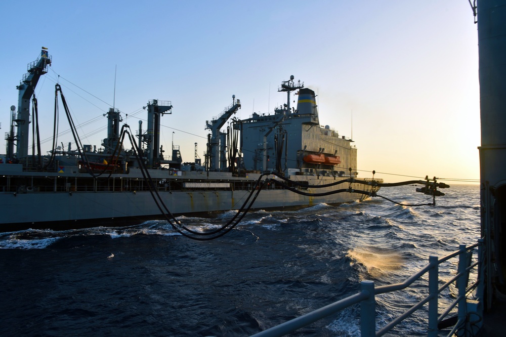 USS PHILIPPINE SEA CONDUCTS RAS WITH USNS BIG HORN/DEPLOYMENT