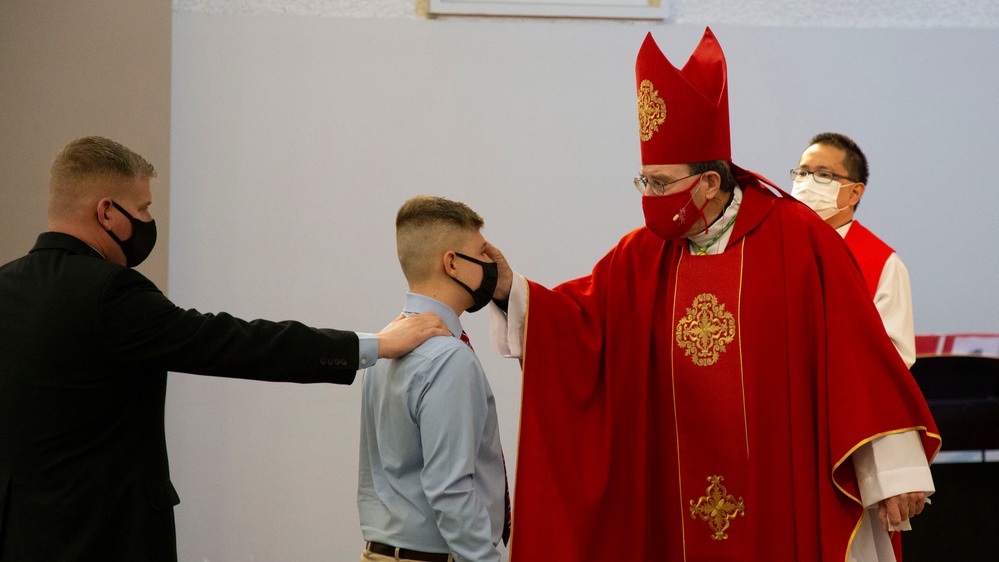 Bishop Neal Buckon visits Marine Corps Air Ground Combat Center.