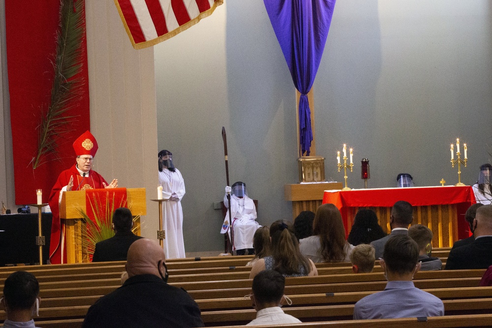 Bishop Neal Buckon visits Marine Corps Air Ground Combat Center.