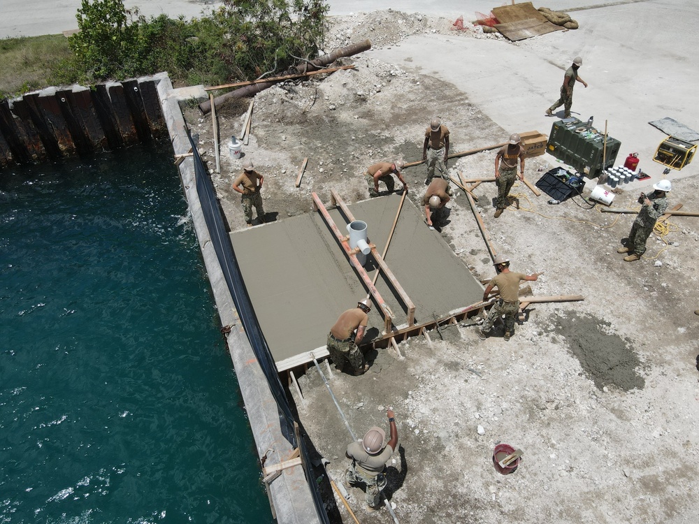 NMCB 4 repairs the Tinian Harbor