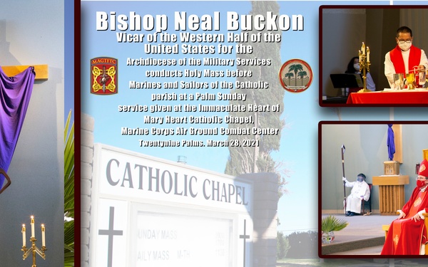 Bishop Neal Buckon visits Marine Corps Air Ground Combat Center.