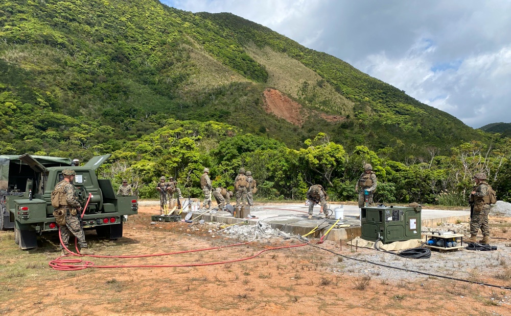 Naval Mobile Construction Battalion Four conducts a Marine Corps Combat Readiness Evaluation with Marine Wing Support Squadron 172