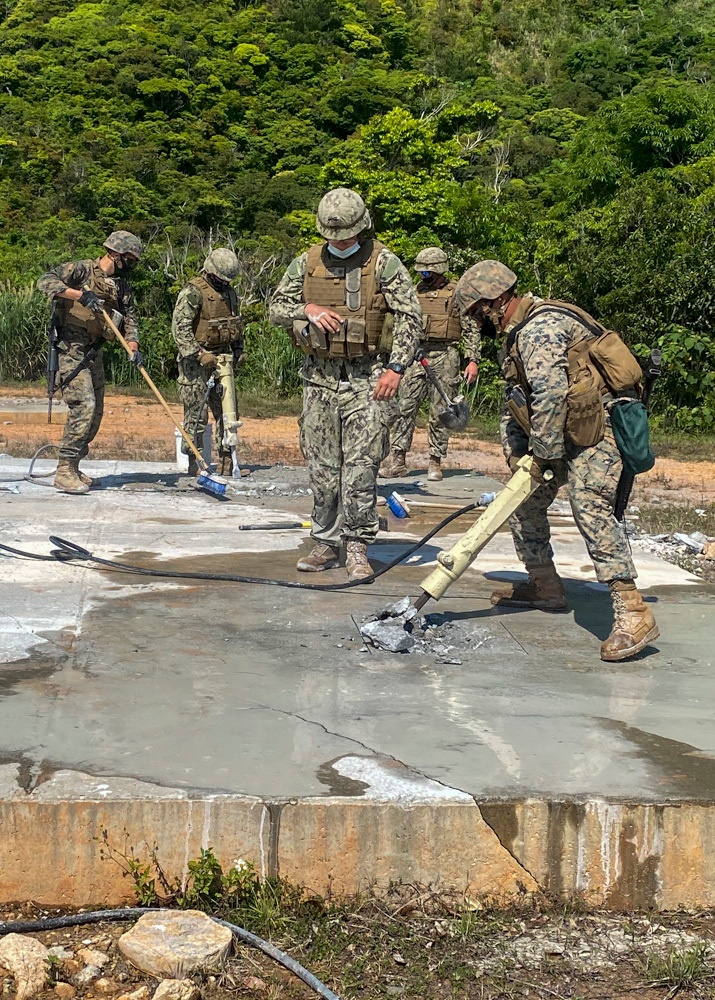 Naval Mobile Construction Battalion Four conducts a Marine Corps Combat Readiness Evaluation with Marine Wing Support Squadron 172