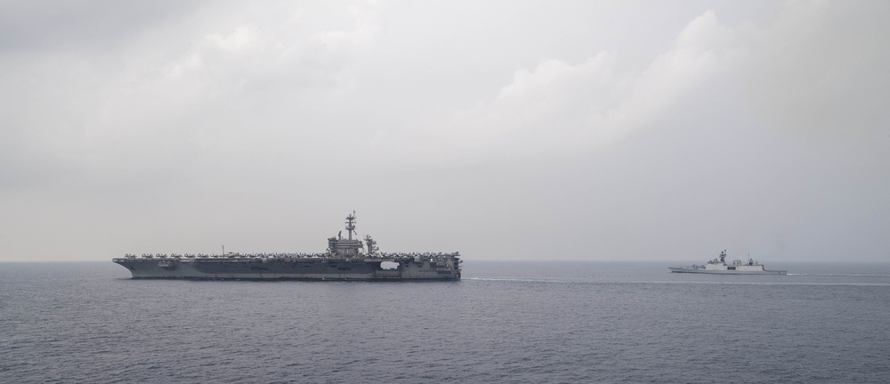 Theodore Roosevelt Carrier Strike Group Conducts Joint Force Maritime Exercise with India