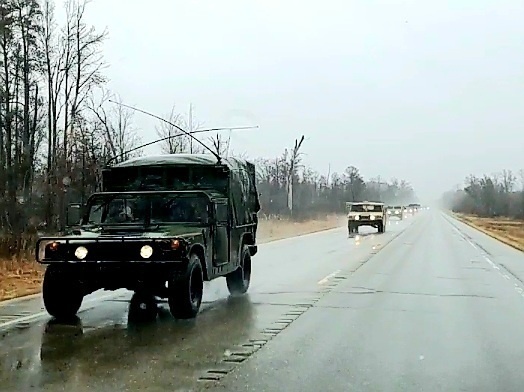 March 2021 convoy to training at Fort McCoy