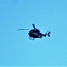 Civilian medical evacuation helicopter flies over Fort McCoy