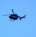 Civilian medical evacuation helicopter flies over Fort McCoy