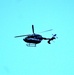 Civilian medical evacuation helicopter flies over Fort McCoy