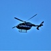Civilian medical evacuation helicopter flies over Fort McCoy