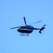 Civilian medical evacuation helicopter flies over Fort McCoy
