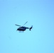 Civilian medical evacuation helicopter flies over Fort McCoy