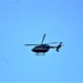 Civilian medical evacuation helicopter flies over Fort McCoy