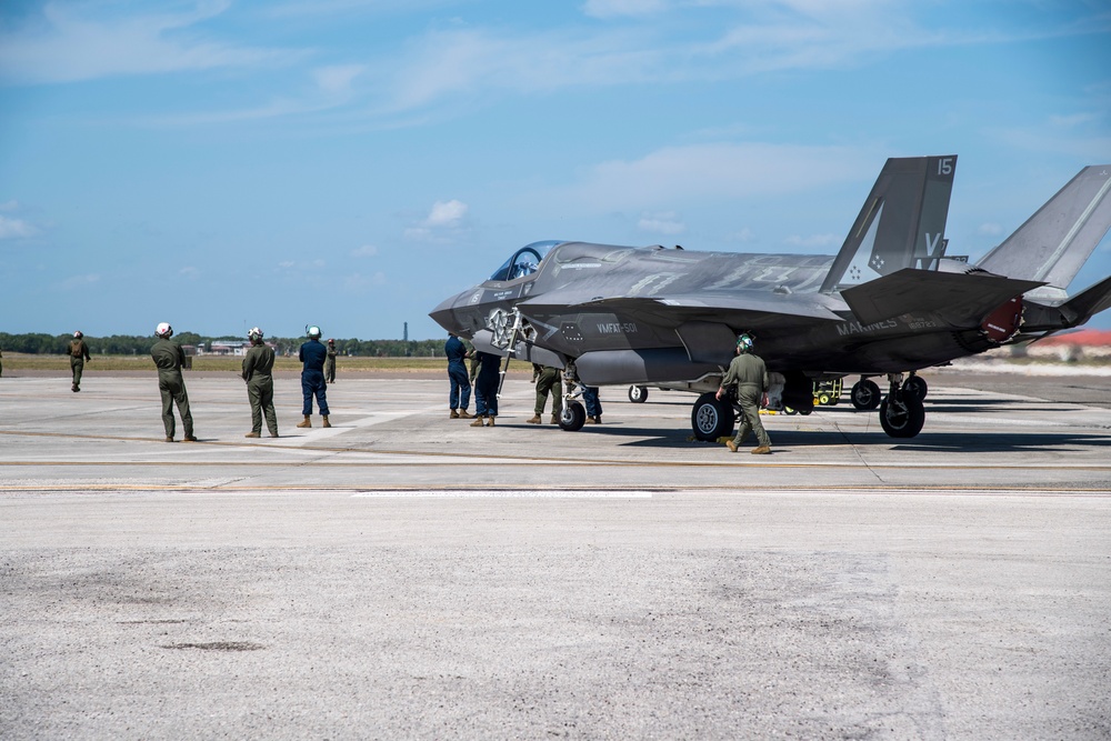 F-35 Lightning II aircraft visit Macdill AFB