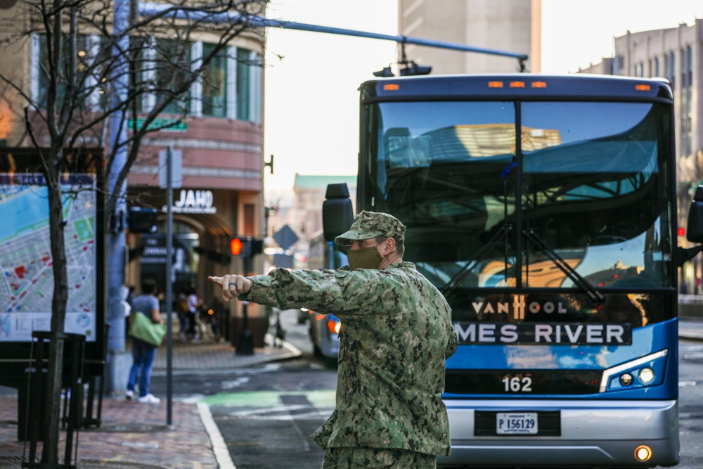 JTF-CS, FEMA, U.S. Navy Sailors arrive in Boston in support of CVC