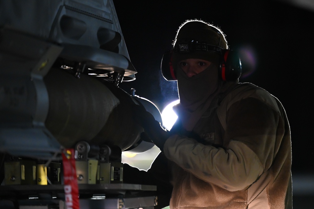 356th AMU Airmen load ordnance on F-35s