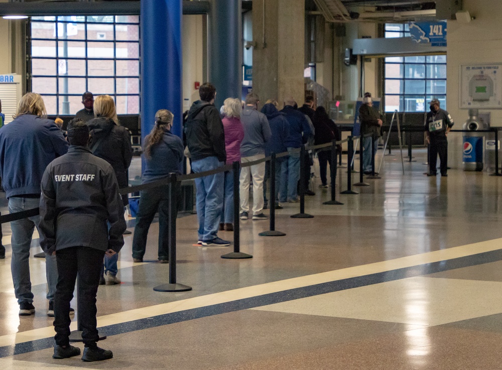 Ford Field Community Vaccination Center opens in Detroit