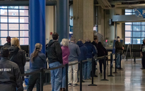 Ford Field Community Vaccination Center opens in Detroit