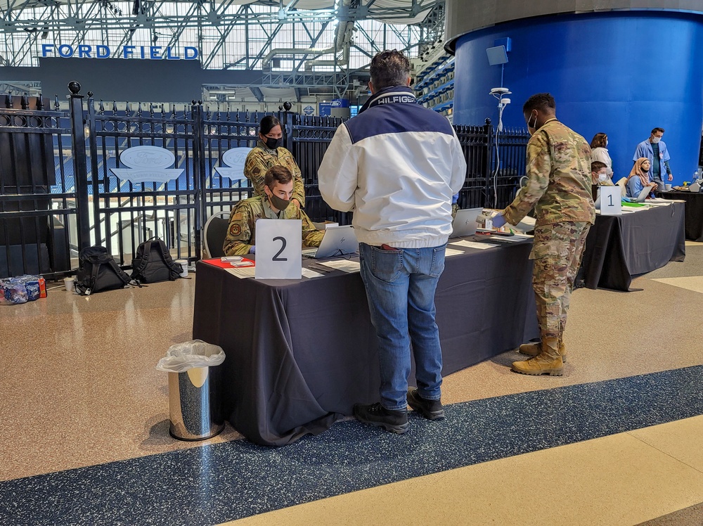 U.S. Air Force personnel conduct Ford Field CVC operations