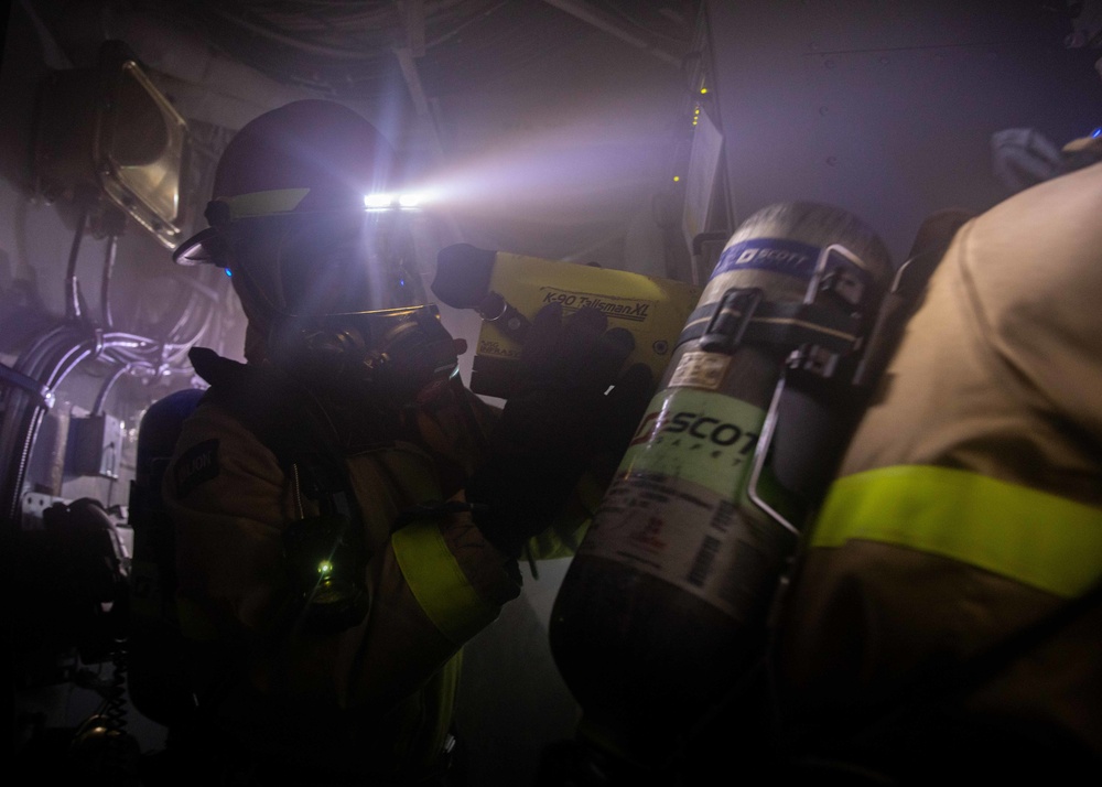 USS Barry conducts general quarters drills