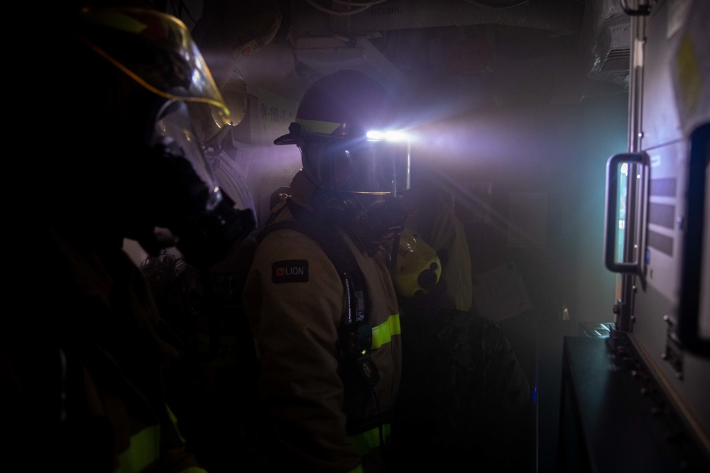 USS Barry conducts general quarters drills