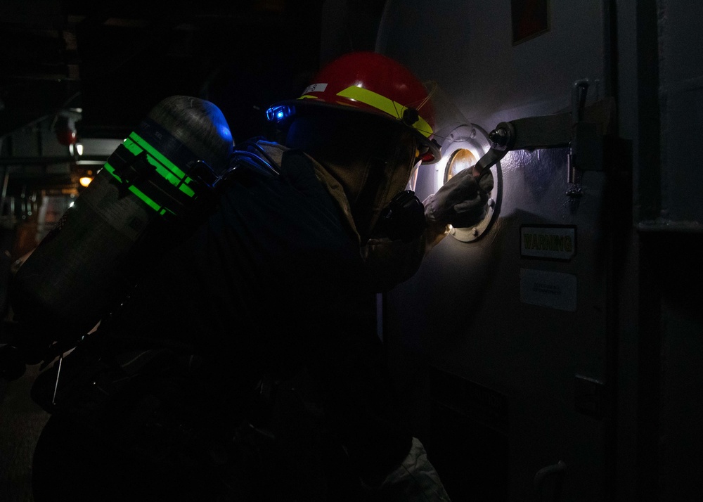 USS Barry conducts general quarters drills