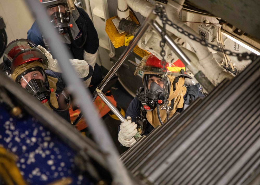 USS Barry conducts general quarters drills