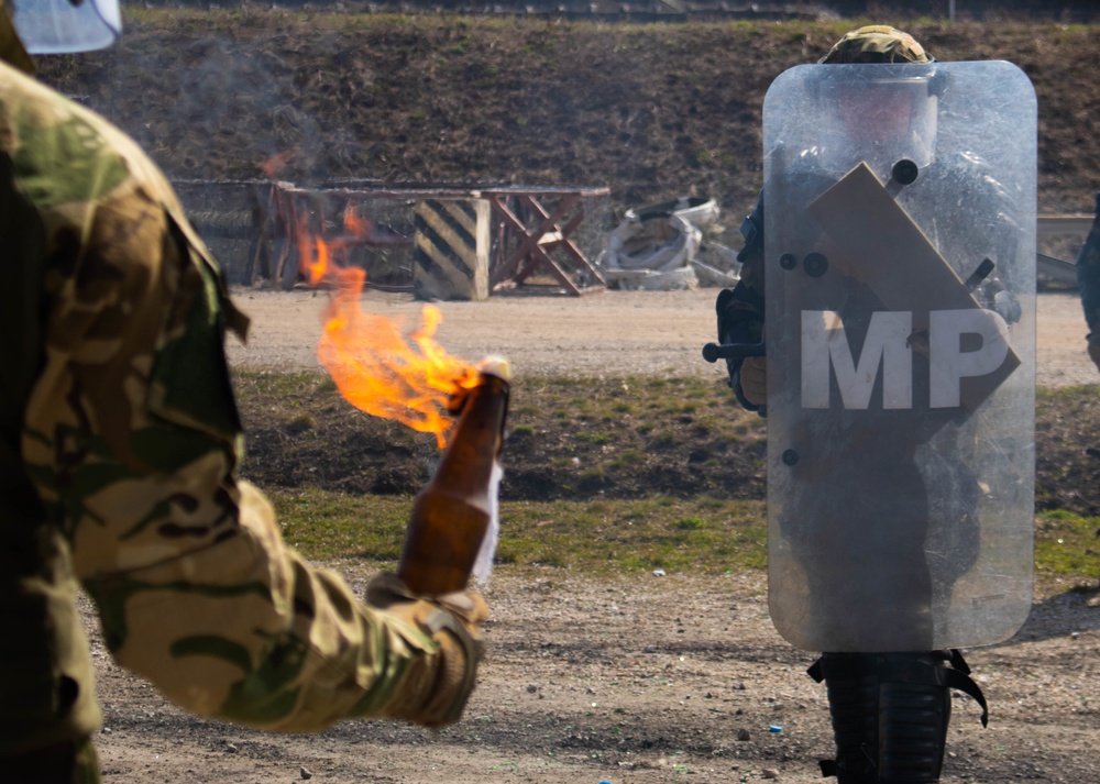 KFOR Polish Contingent braves fire phobia training