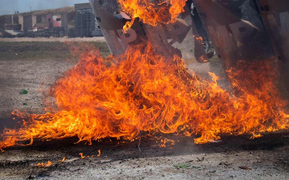 KFOR Polish Contingent braves fire phobia training