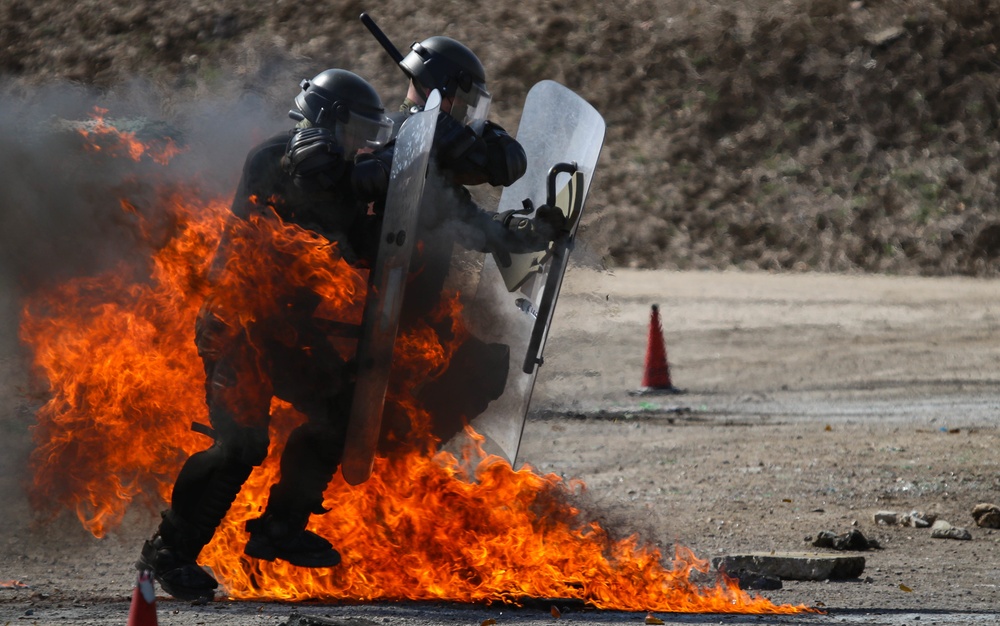 KFOR Polish Contingent braves fire phobia training